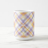 PURPLE ORANGE WHITE EASTER PLAID PATTERN コーヒーマグカップ (中央)