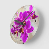 Purple Orchid Acrylic wall clock ラウンド壁時計 (傾斜)