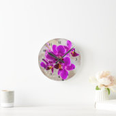 Purple Orchid Acrylic wall clock ラウンド壁時計 (ホーム)