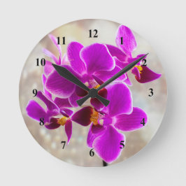 Purple Orchid Acrylic wall clock ラウンド壁時計