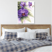 Purple Orchid Botanical  キャンバスプリント (インサイチュ (寝室))