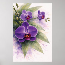 Purple Orchid Botanical  ポスター