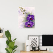Purple Orchid Duo Flower Botanical  ポスター (ホームオフィス)