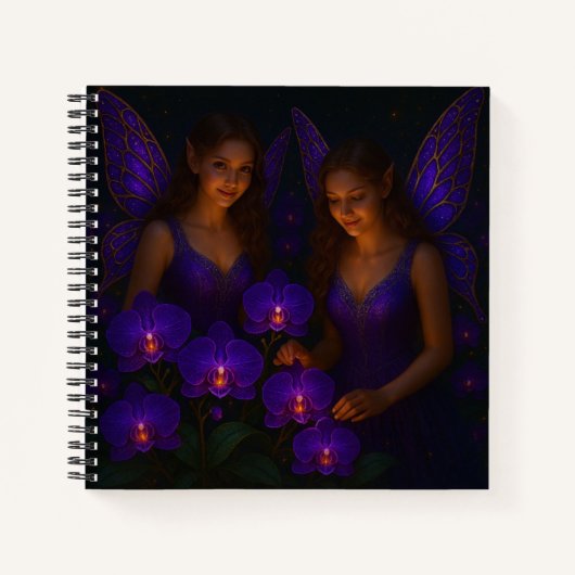 Purple Orchid Fairy Luxury Elegant Fantasy ノートブック (正面)