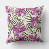 purple orchid floral pattern クッション (裏面)