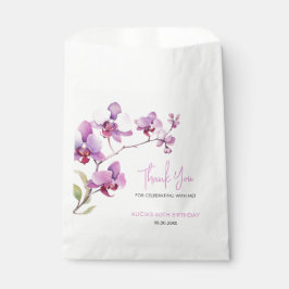 Purple Orchid Flower Blossom Birthday フェイバーバッグ