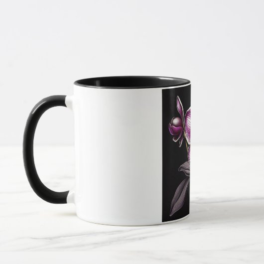 "Purple Orchid Mug - Floral Elegance Cup" マグカップ (左)