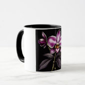 "Purple Orchid Mug - Floral Elegance Cup" マグカップ (正面左)