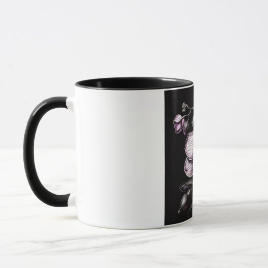 "Purple Orchid Mug - Floral Elegance Cup" マグカップ (左)