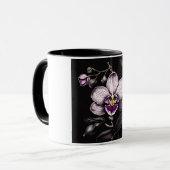 "Purple Orchid Mug - Floral Elegance Cup" マグカップ (正面左)