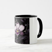 "Purple Orchid Mug - Floral Elegance Cup" マグカップ (正面右)