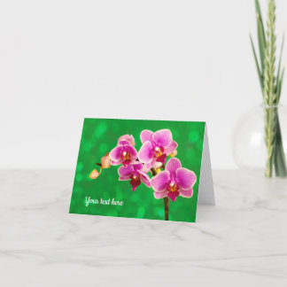 Purple Orchid on Green Greeting card カード
