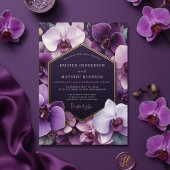 Purple Orchid Opulent Romance Wedding 招待状