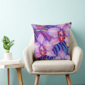 Purple orchid pattern クッション (椅子)