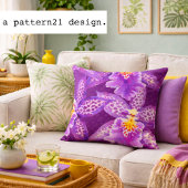 Purple orchid pattern クッション