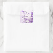 Purple orchid Thank You For your order スクエアシール (バッグ)