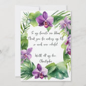 Purple Orchid Watercolor Tropical Valentine's Card (裏面)