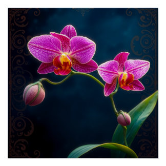purple orchids ポスター