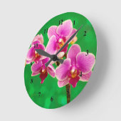 Purple Orchids Acrylic wall clock ラウンド壁時計 (傾斜)