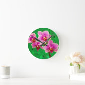 Purple Orchids Acrylic wall clock ラウンド壁時計 (ホーム)