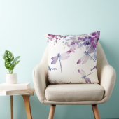 Purple Orchids Hummingbird Funeral Program クッション (椅子)