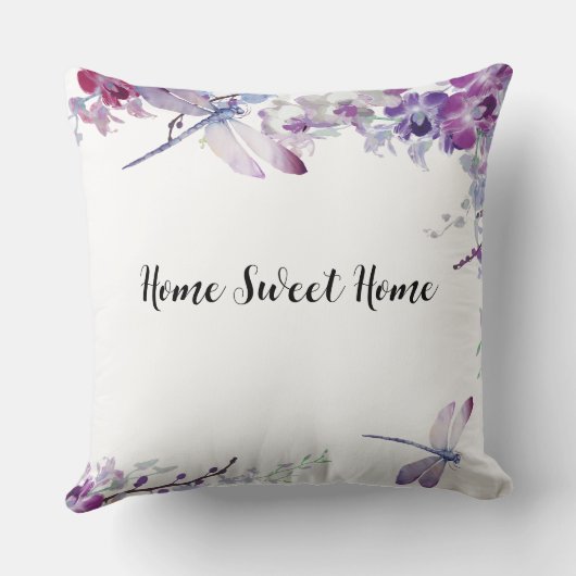 Purple Orchids Hummingbird Funeral Program クッション (裏面)