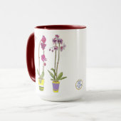 Purple Orchids Whimsical Garden Botanical マグカップ (正面左)