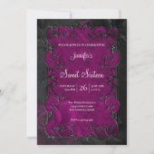 Purple Ornate Frame  Gothic Sweet 16 招待状 (正面)