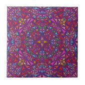 Purple Ornate Kaleidoscope Pattern タイル (正面)