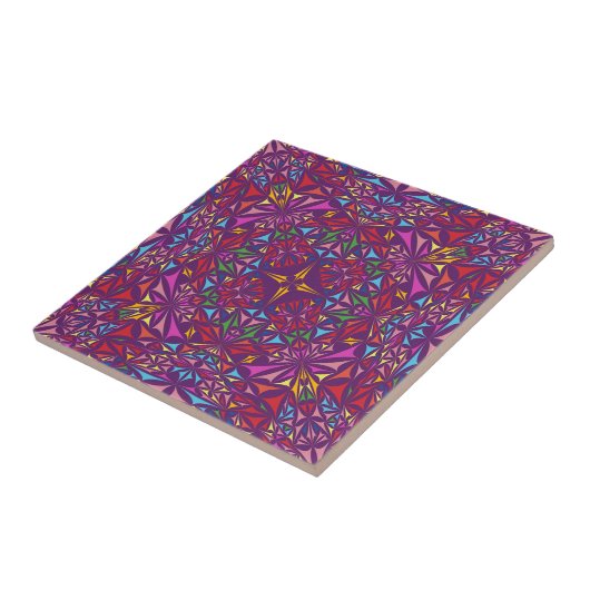 Purple Ornate Kaleidoscope Pattern タイル (側面)