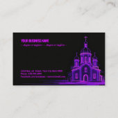 Purple Orthodox Church Sketch on Black Background 名刺 (裏面)