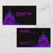 Purple Orthodox Church Sketch on Black Background 名刺 (正面/裏面)