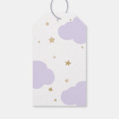 Purple Over the Moon Baby Shower ギフトタグ (裏面)