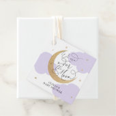 Purple Over the Moon Baby Shower フェイバータグ (インサイチュ)