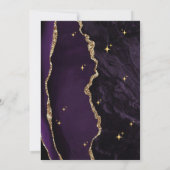  Purple Over the Moon Gold Stars Baby Shower  招待状 (裏面)