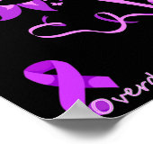 Purple Overdose Awareness Butterfly Sunflower Ribb ポスター (角)