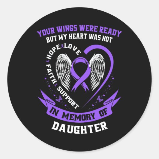 Purple Overdose Awareness Day Items In Memory Of D ラウンドシール (正面)