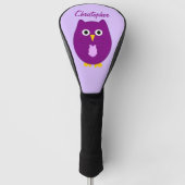 Purple Owl Design ゴルフヘッドカバー (正面)