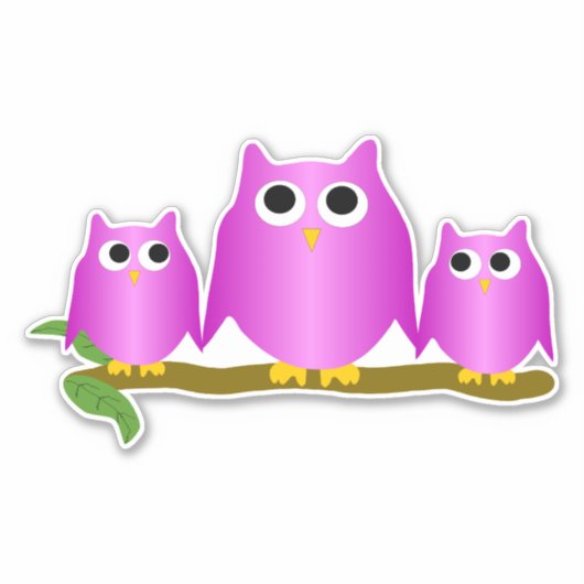 Purple Owls Design シール (正面)