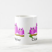 Purple Owls Design Personalised コーヒーマグカップ (中央)