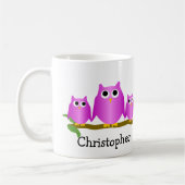 Purple Owls Design Personalised コーヒーマグカップ (左)