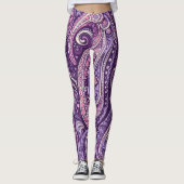 Purple paisley legging  レギンス (正面)