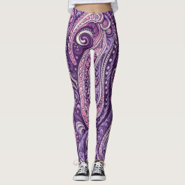 Purple paisley legging  レギンス