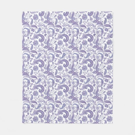Purple Paisley Pattern フリースブランケット (正面)