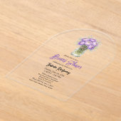 Purple Palette Ranunculus Mason Jar Bridal Shower アクリル招待状 (レイダウン)