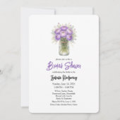 Purple Palette Ranunculus Mason Jar Bridal Shower 招待状 (正面)
