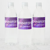 Purple Palm Leaf Water Bottle Label ペットボトルラベル (ボトル)