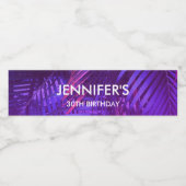 Purple Palm Leaf Water Bottle Label ペットボトルラベル (シングルラベル)