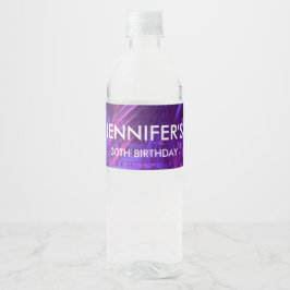Purple Palm Leaf Water Bottle Label ペットボトルラベル