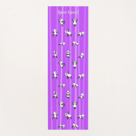 Purple Panda Yoga Mat Custom Name Same Both Sides ヨガマット